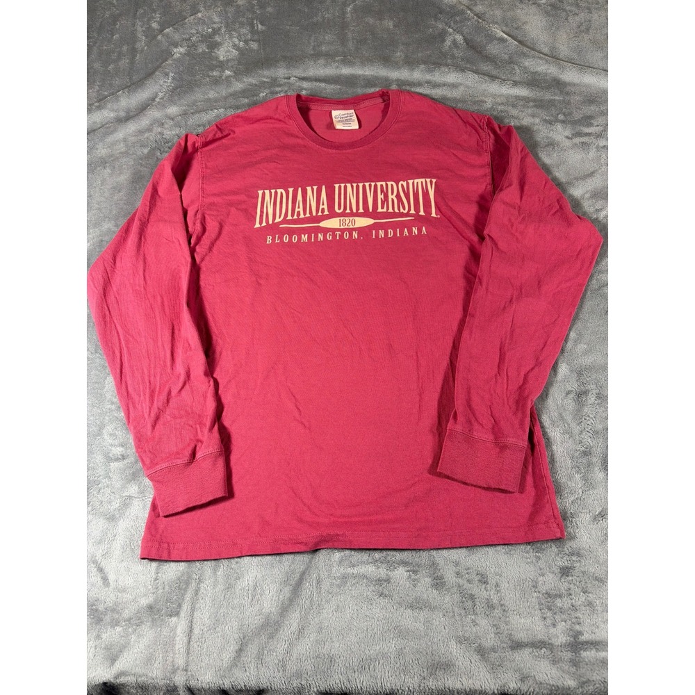 Comfort Wash Indiana University Bloomington Long Sleeve T-Shirt Red Mens Medium